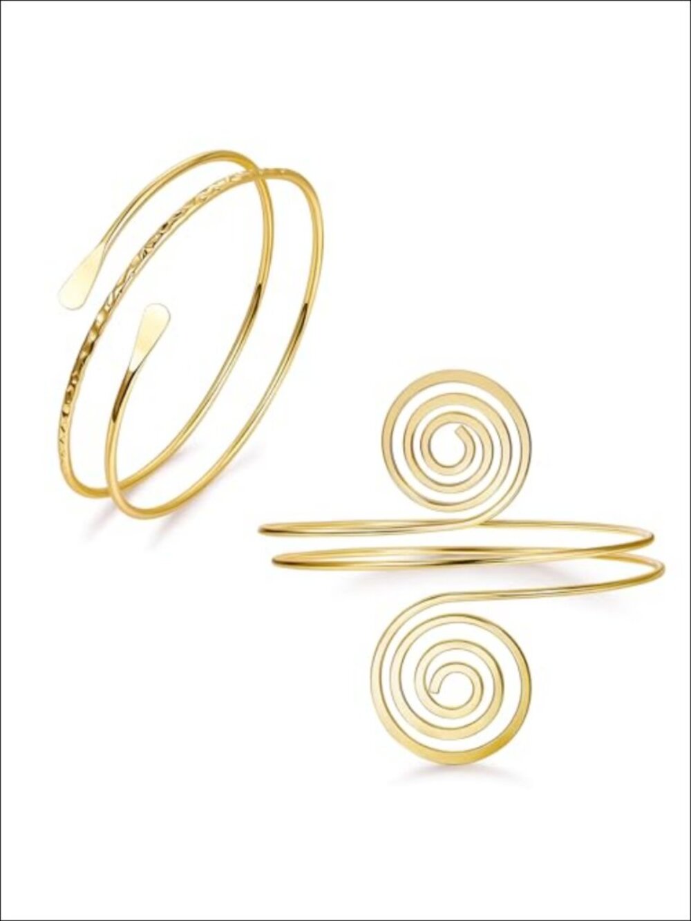 2Pc Alloy Arm Cuffs Open Cuff Bracelet Set Minimalist Jewelry Gift